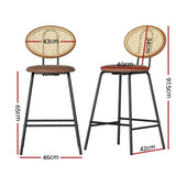 Artiss 4x Bar Stools PU Leather Stools Brown BA-B-ML-8783-BRX4