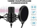 USB Gaming Microphone Streaming Podcast PC Microphone Condenser Mic Kit with Flexible Arm for Gaming V1192-AZ-W-31931