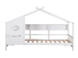 Artiss Kids Single Bed Frame House Bed Solid Wood Montessori Bed for Toddler White WBED-F-DREGO-S-WH-AB