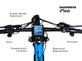 2023 Valk MX7 Electric Bike Medium frame Mountain ebike, Black and Blue V219-BIKEMBVAM74A