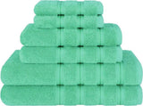 Green Luxury 6-Piece Combed Cotton Towel Bale Set - Ultra Soft & Absorbent Bath, Hand, Face Towels V888-ELOSUNG27923