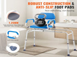 Sliding Tub Transfer Bench with 360 Degree Swivel Seat, Sliding Shower Chair with Pivoting Armrest & V952-YDSYGZYTLSLK85WSBV0