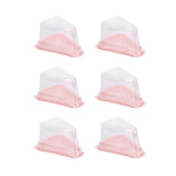 100Pcs Triangular Cake Holder Box Transparent PET Food Cupcake Packaging ContainerPink V1294-YM0901-3118210044312