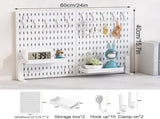 CARLA HOME 2 Pack Desk Pegboard Organizer Kit with Hooks, Tray & Mount Ideal for Office, Gaming V178-36281