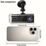 Dash Camera Car Camera Dual Lens Dash Cam 1080p Front Camera 720p Interior - Black - Size 01 V1102-798-34646-BLK-01