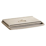 Beige Fabric Storage Bin with Password Lock, Foldable Lightweight Organizer for Clothes, Underwear, V1369-AZ3-W-15700