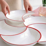 Crescent-Shaped Plate Ceramic Plate Set Party Platter Creative Dish Plate - Red - Size 5PCS V1347-DSZ-001-1001-RED-5PCS
