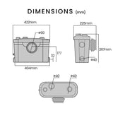 PROTEGE Macerator Pump, with 4 Inlet, for P-Trap Toilet, House, Bathroom, Shower, Sink, Washing V219-PMPMCPPT4P4A