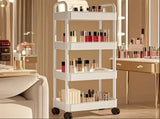 Four-Tier Rolling Cosmetics Storage Rack - Made of durable plastic, equipped with 360-degree swivel V1102-DCSNJ006