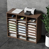 VEVOR Wood Literature Organizer Adjustable File Sorter 24 Compartments Brown V952-MZWJZLFPJBH24D1RVV0