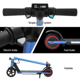 Electric Scooter 130W 16KM/H LED Light Folding Portable Riding Commuter Blue ESC-S32-6-BL