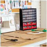 Black Multi Parts Bin Organiser with 36 Drawers, Durable Steel Frame, Includes Mounting Hardware V178-68988