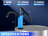 55 Gallon Drum Pump,Barrel Pump Manual Lever Action Barrel for Diesel,Kerosene, Motor Oil Transfer V1259-DP01-A-5718