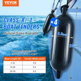 Boat Fenders, 6.5" x 23" Boat Bumpers for Docking, Inflatable Ribbed Fender with Center Holes, V952-CYHX4JZ65YCTVZR20V0