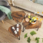 VASAGLE Nesting Coffee Table Set of 3 Rustic Brown and Black V227-9101402100315