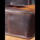 dark coffee color Black Top-Grain Leather Cross-Body Leather Crossbody Australian Leather V1347-127-BLA-79351