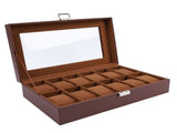 Watch Box with Watch Pillows Vintage Brown Leather 12 Slot Watch Case for Watch Display Storage V1294-YM0901-3117250163711