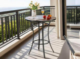 Outdoor Round Bar Table, 60 cm Counter Bar Height Bistro Table, Patio Dining Tables with V952-HXZCLTJBZYX2Z6Y3K001V0