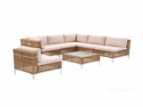 Gardeon 6 Seater Outdoor Sofa Set 7PCS Table Chair Set Garden Rattan Patio Furniture ODF-SOFA-7PCS-RATTAN-BE-ABC