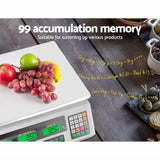 Emajin Scales Digital Kitchen 40KG Weighing Scales Platform Scales White LCD SCALE-SHOP-B-40KG-WH