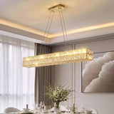 BAMDECOR C3332/L Linear Luxury Crystal Chandelier Modern LED Crystal Chandelier LED Ring Pendant V255-BAM-C3332/L-1.2