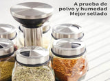 Spice Organizer 360&deg Rotatable With 6 Spice Jars Glass Jars 6 Spice Jars on Rack V1188-MS101-01883-1