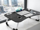 Black Laptop Stand Table Foldable Desk Computer Study Bed Adjustable Cup Slot Tray/linght and Fan V201-QHGMMOREONE038