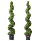 2 Pack 152.4cm Artificial Boxwood Topiary Tree Faux Plant UV Decor In/Outdoor V952-HYMRGXJS60YCC0X1LV0