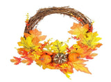 Artificial Leaf Pumpkin Wreath Door Window Fall Wreath for Halloween Christmas Decoration V1294-YM0710-3115210133111