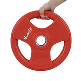 Everfit Weight Plates Standard 15kg Dumbbell Barbell Plate Weight Lifting Home Gym Red FIT-K-DB-PL-15KG-RD