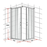 1200 x 800mm Sliding Door Nano Safety Glass Shower Screen By Della Francesca V63-829541