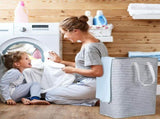 2 pcs Laundry Basket Laundry Bin Easy Carrying Freestanding Collapsible Laundry Hamper Basket for V1369-AZ3-W-04279