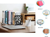 6-Piece Black Metal Bookend Set, Assorted Tree Designs with Non-Slip Bases V1188-MS-731-049