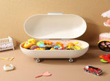 White Metal Bread Box Premium Iron Kitchen Storage Container Organizer for Bread and Food Supplies V1370-AZ4-20745