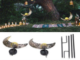 2Pcs Warm White Light Solar Light Iron Hollow Courtyard Night Lighting Decorating Lamp V1294-YM0901-3111200239411