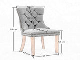 AADEN Modern Elegant Button-Tufted Upholstered Fabric with Studs Trim and Wooden legs Dining Side V226-SW6801GY