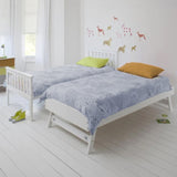 KINGSTON SLUMBER Wooden Single Bed Frame w/ Pop Up Trundle, for Kids Bedroom, White V219-BEDBFSKST3WA