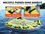 Towable Tube for Boating, 1-3 Riders Inflatable Tube with Bumper Fins, 510 lbs Water Sport V952-CQTLPDDX3R009ZIE2V0