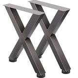 Set of 2 Steel Table Legs, 28'Height 24'Wide Dining Table Legs, Heavy Duty 3.1" Square Box Section X V952-ZTCX720X600MM0001V0