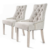 2X French Provincial Dining Chair Oak Leg AMOUR CREAM V274-FT-FC8443-CR