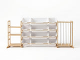 Keezi 3-in-1 Kids Toy Storage Organiser with 12 Bins, Shelves & Animal Storage FURNI-S-TOY3MULTI-WD