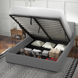 Milano Luxury Gas Lift Bed with Headboard - Grey No.28 - King ABM-10002029