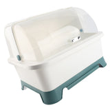 Double Layer Drying Dish Rack with Lid Dust Proof Storage Dish Drainer for Restaurant V1294-YM0901-3118230435211