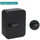 Secure Key Box with Combination Lock, Decaller Key Cabinet Wall Mount Lock Box with 20 Hooks, black V1366-AZ2-W-07753