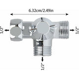 Solid Brass 3-way valve, 3-way diverter valve, 3-way shower valve, G1/2" T-adapter valve, for V1189-LC-LY-00077
