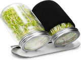 Sprouting Kit with Stainless Steel Screen Sprouting Lids & Glass Mason Jars & Light-Blocking V1258-DP02-WO-412