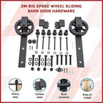 2M Big Spoke Wheel Sliding Barn Door Hardware V63-827421