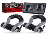 Gift Box Set of Grey 3/4" D-Ring Tow Shackle - Carbon Steel Bow Shackle with Nut & Cotter V888-ELOSUNG55595