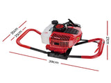 Giantz Post Hole Digger Motor Only Petrol Engine Red DI-SF-RDBK