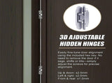 Hidden Door Hinges 180&deg Heavy Duty 3D Adjustable Silver 40kg V63-954941